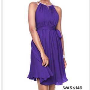 NWT Short Sleeveless Chiffon Dress with Beaded Straps DAVID'S BRIDAL F1…